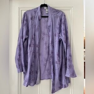 embroidered fairy long sleeve button-up